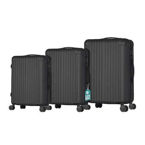 Set of 3 suitcases with telescopic handle and wheels 56/66/76cm Black