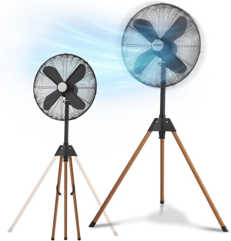 50W Fan with 40 cm Blades, Foldable Tripod Stand with Wood Effect - Modern Design
