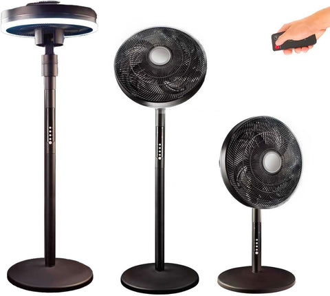 2-in-1 table and pedestal fan, 70W, adjustable LED lamp and 4 speeds