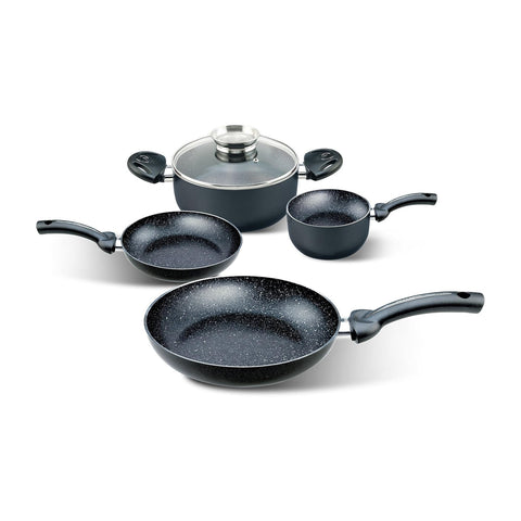 5-Piece Non-Stick Induction Cookware Set with Flavor-Saving Lid