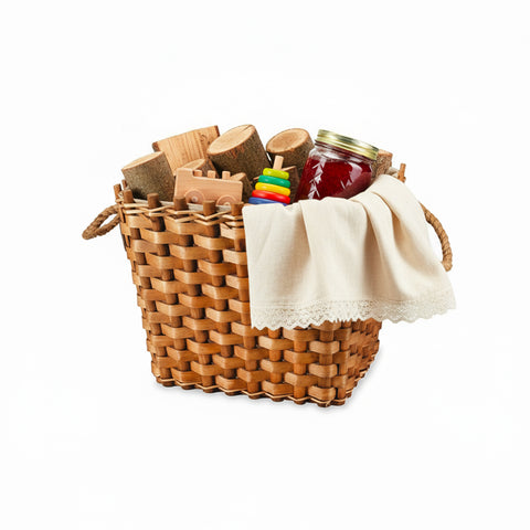 Wooden Firewood Basket – Jute Lining and Sturdy Handles