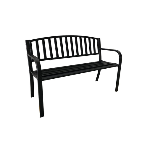 Hollywood Bench in Black Painted Steel with Epoxy-Coated Frame