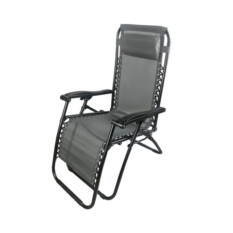 Siesta Multi-Position Reclining Chair in Grey Black Steel with Textilene