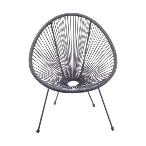 Scooby Gray Armchair in Black Steel