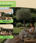 Vela Ombreggiante Quadrata Beige Idrorepellente con Protezione UV per Esterni