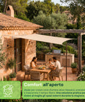 Vela Ombreggiante Quadrata Beige Idrorepellente con Protezione UV per Esterni