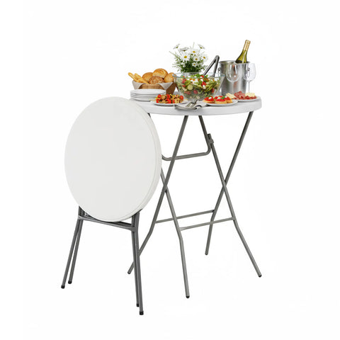 Round White Garden or Kitchen Table Ø80 and Ø120 cm, Folding and Durable