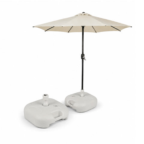 20L PP Garden Parasol Base – Fillable Support with Water or Sand – For ø22-32mm Poles and Parasols up to 2,2m – Dimensions 44x44x14cm – Easy to Assemble and Clean