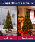 Albero di Natale Realistico Verde 210 cm e 631 Rami – Stile Tradizionale