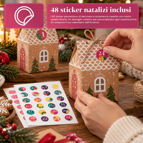 Advent Calendars – Tree Version with Drawers or Little Houses with Stickers