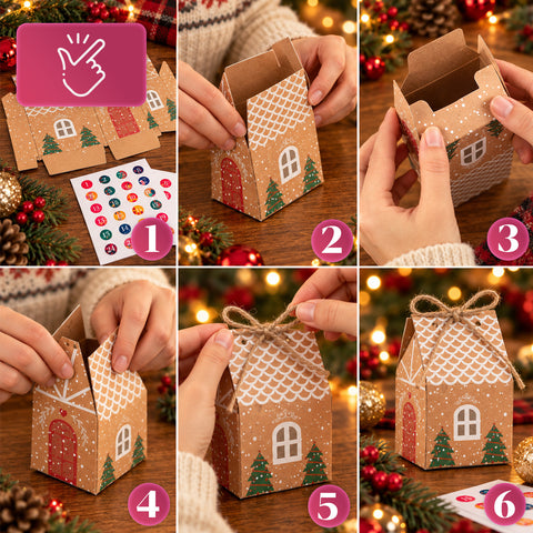 Advent Calendars – Tree Version with Drawers or Little Houses with Stickers