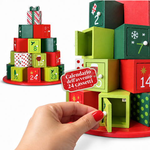 Advent Calendars – Tree Version with Drawers or Little Houses with Stickers