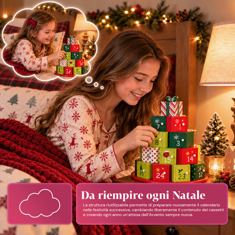 Advent Calendars – Tree Version with Drawers or Little Houses with Stickers