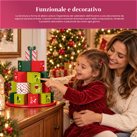 Advent Calendars – Tree Version with Drawers or Little Houses with Stickers