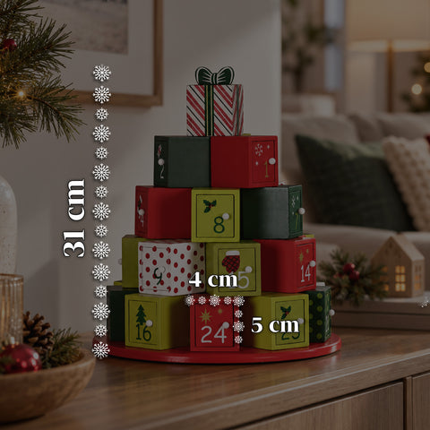 Advent Calendars – Tree Version with Drawers or Little Houses with Stickers