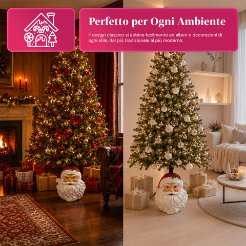 Decorative Christmas tree base, 10 designs, made of iron and magnesium, universal attachment, for trees up to 210 cm, 2 models with LED lights
