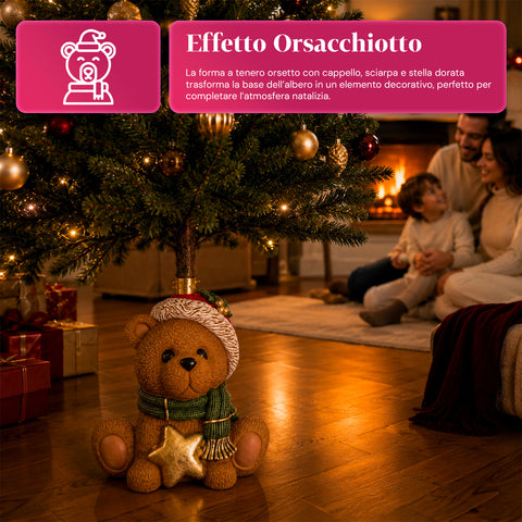 Decorative Christmas tree base, 10 designs, made of iron and magnesium, universal attachment, for trees up to 210 cm, 2 models with LED lights