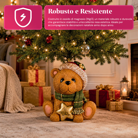 Decorative Christmas tree base, 10 designs, made of iron and magnesium, universal attachment, for trees up to 210 cm, 2 models with LED lights