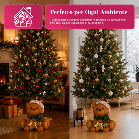 Decorative Christmas tree base, 10 designs, made of iron and magnesium, universal attachment, for trees up to 210 cm, 2 models with LED lights