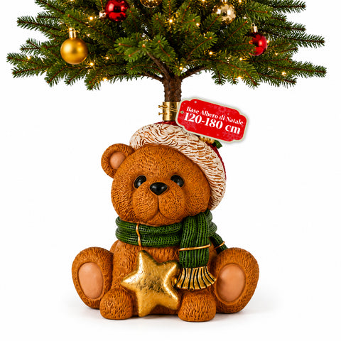 Decorative Christmas tree base, 10 designs, made of iron and magnesium, universal attachment, for trees up to 210 cm, 2 models with LED lights