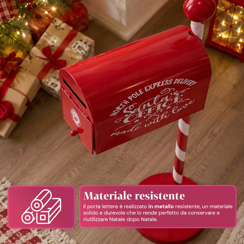 Red and White Christmas Mailbox H50 cm in American Style