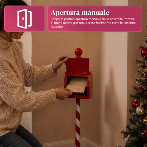 Red and White Christmas Mailbox H50 cm in American Style