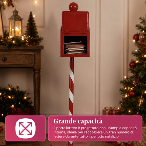 Red and White Christmas Mailbox H50 cm in American Style