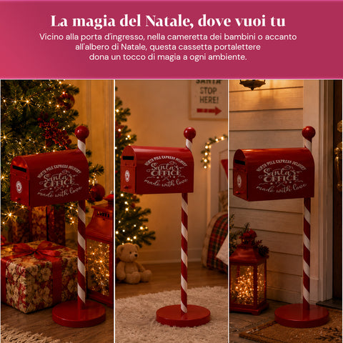Red and White Christmas Mailbox H50 cm in American Style