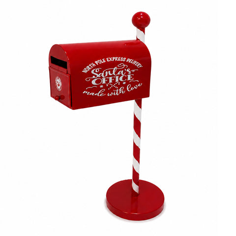 Red and White Christmas Mailbox H50 cm in American Style