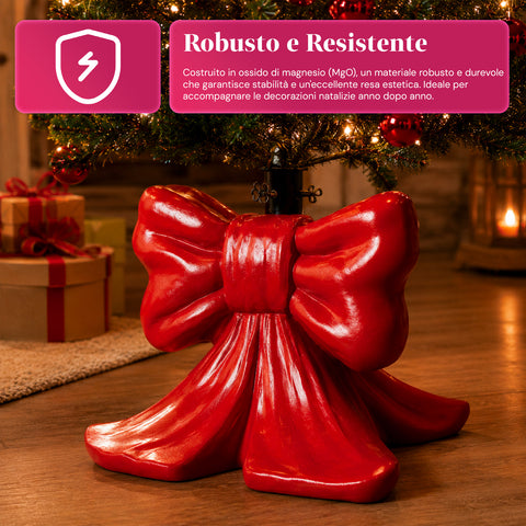 Decorative Christmas tree base, 10 designs, made of iron and magnesium, universal attachment, for trees up to 210 cm, 2 models with LED lights