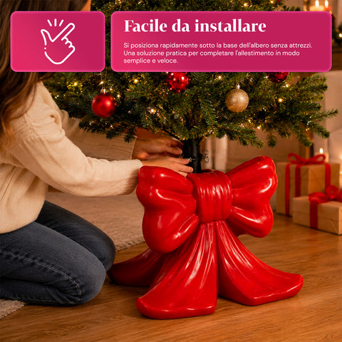 Decorative Christmas tree base, 10 designs, made of iron and magnesium, universal attachment, for trees up to 210 cm, 2 models with LED lights
