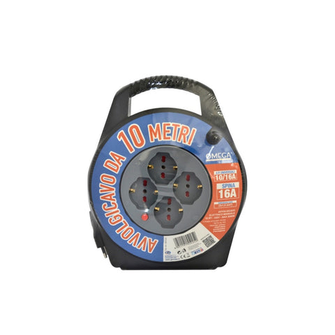 Manual Extension Cord Reel with 4 Universal Sockets