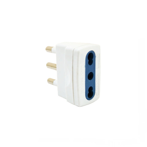 Simple Adapter with 10/16A 2P+T Bipasso Socket and Plug, White