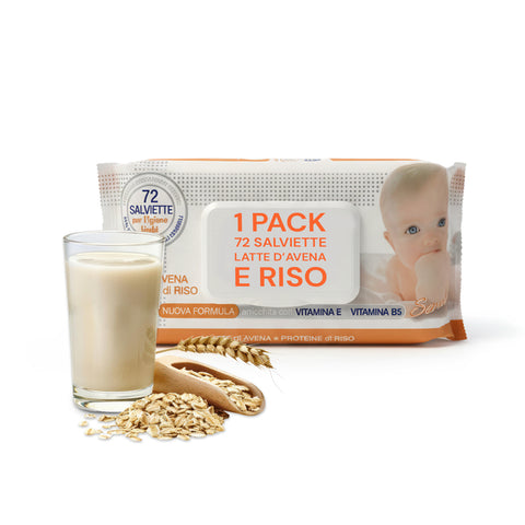 Baby Wipes 72 / 864 pcs – Soft Honeycomb Texture, Oat Milk and Rice Fragrance, Aloe or Talcum Powder Cream