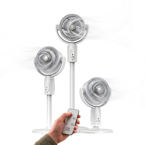 Rechargeable Pedestal Fan – 3 Heights, Remote Control and Aromatherapy