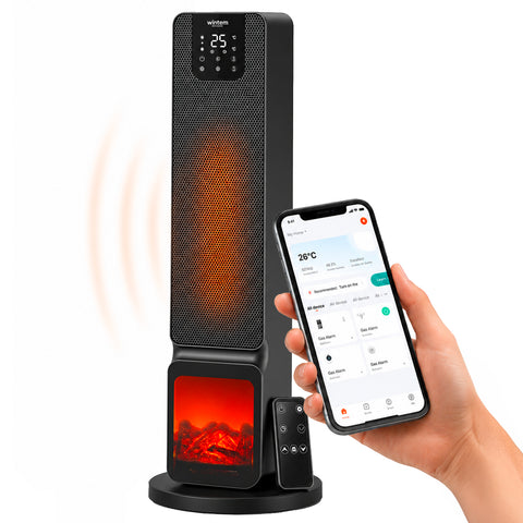 Smart electric heater 2000W with Tuya APP, LED display, ECO function and timer