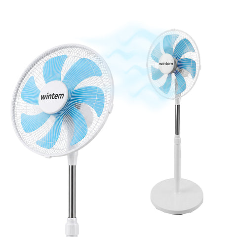 40W Pedestal Fan with 7 PP Blades, 3 Speeds, Adjustable Height 80-100cm - 60° Horizontal Oscillation and 45° Tilt