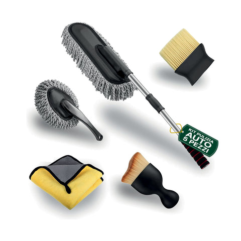Complete 5-Piece Cleaning Kit - Brush, Brushes and Microfiber Cloth