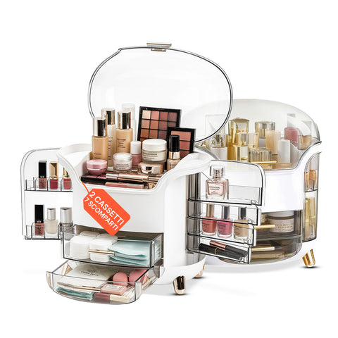 Tiered Slanted Makeup Organizer – Modern and Functional Design in 2 Colors