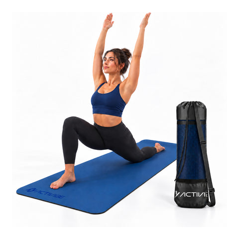 6 mm non-slip TPE yoga mat, double-sided with shoulder strap