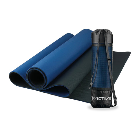 6 mm non-slip TPE yoga mat, double-sided with shoulder strap