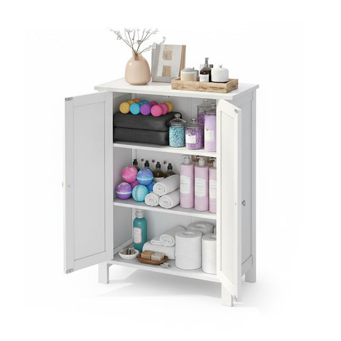 Multi-Purpose MDF Cabinet with Adjustable Shelves and 2 Doors for the Bathroom or Kitchen