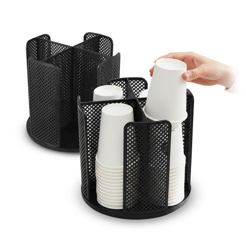 360° Rotating Space-Saving Glass Holder with 4 Compartments
