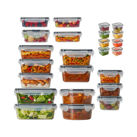 Set of 24 Airtight Food Containers with Reusable Labels and Pen