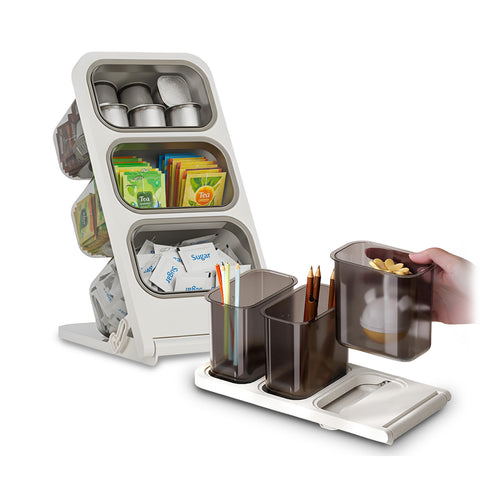Foldable Multi-Purpose Space-Saving Organizer with 3 Removable Containers
