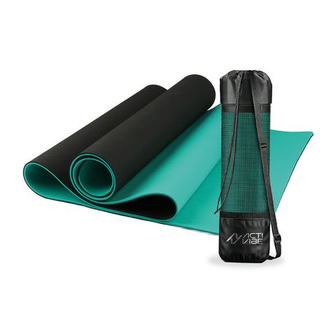 6 mm non-slip TPE yoga mat, double-sided with shoulder strap