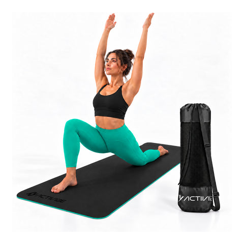6 mm non-slip TPE yoga mat, double-sided with shoulder strap