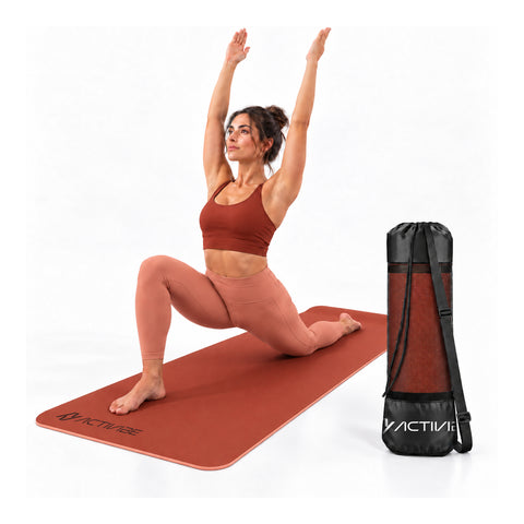 6 mm non-slip TPE yoga mat, double-sided with shoulder strap