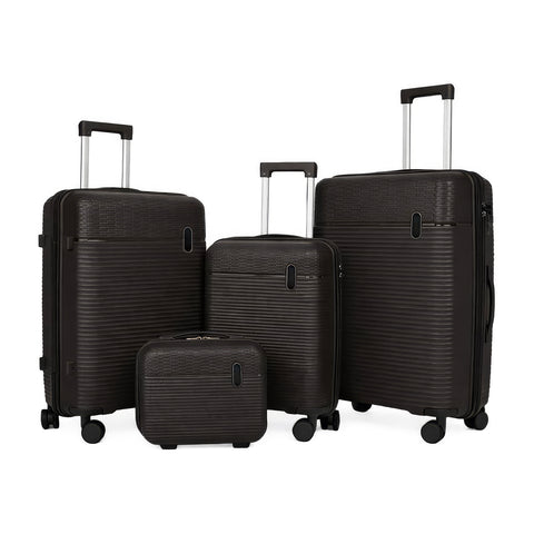 Set of 3 Hard-Shell Travel Trolleys + Vanity Case with 4 Multidirectional Wheels (56-66-76 cm)