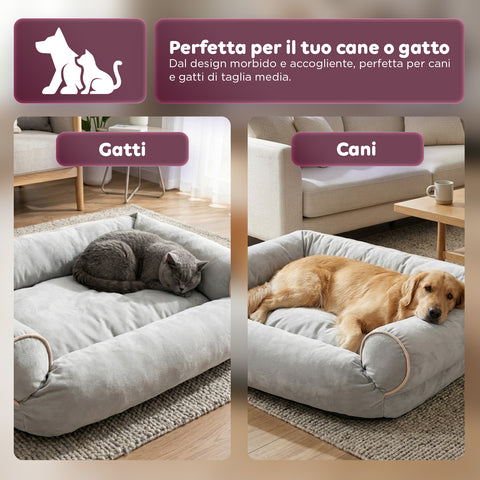 Soft Sofa-Style Bed for Dogs and Cats, Various Sizes and Colors